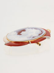 Elvin Pauly 18K Platinum Diamond Cameo 2-Way Brooch in Gold, Silver, and Multi