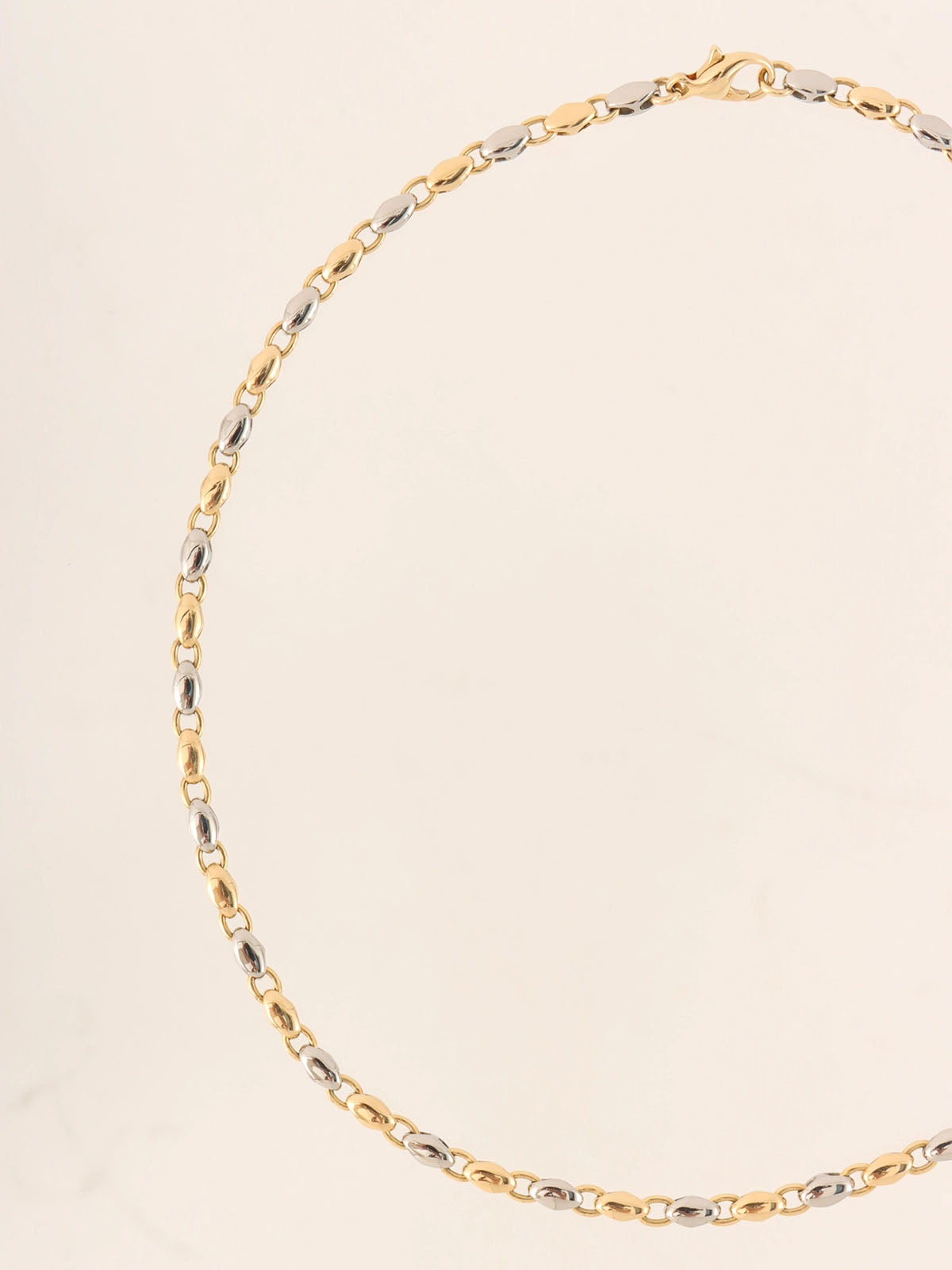 18K Gold Rice Chain Necklace