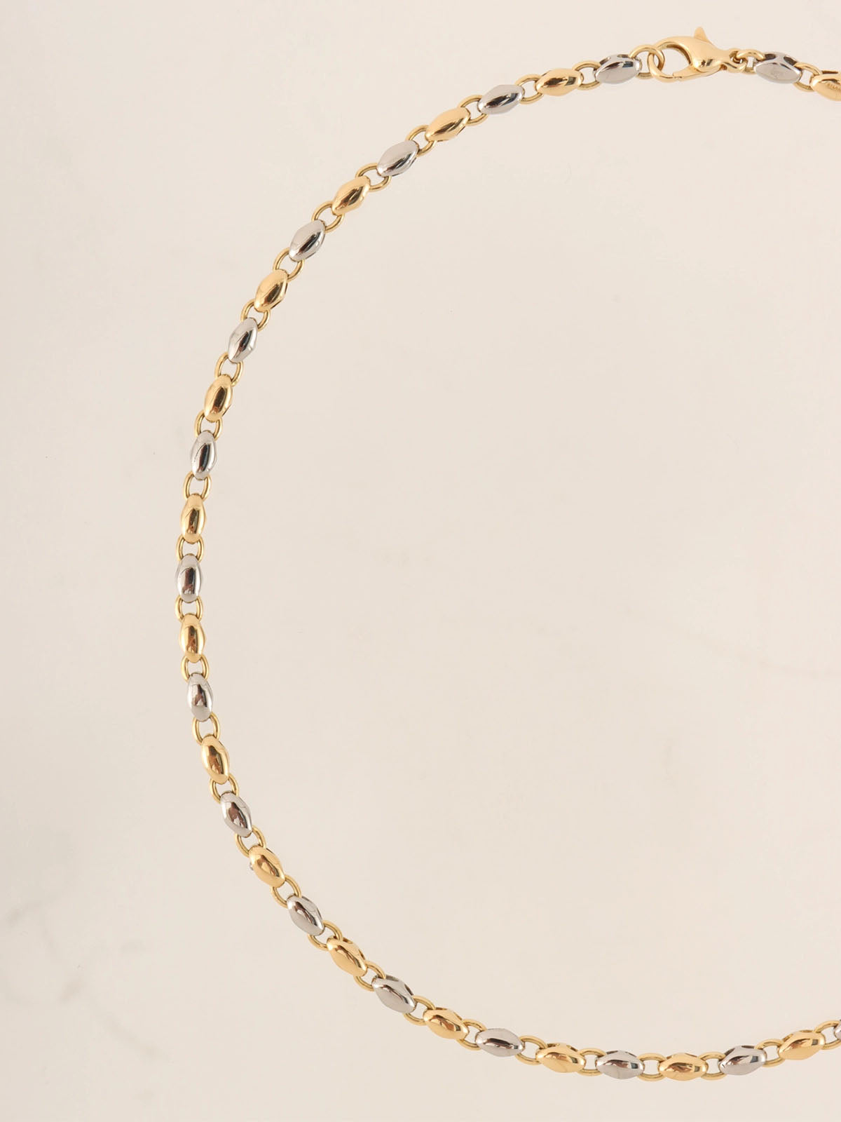18K Gold Rice Chain Necklace