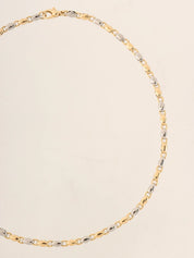 18K Gold Rice Chain Necklace