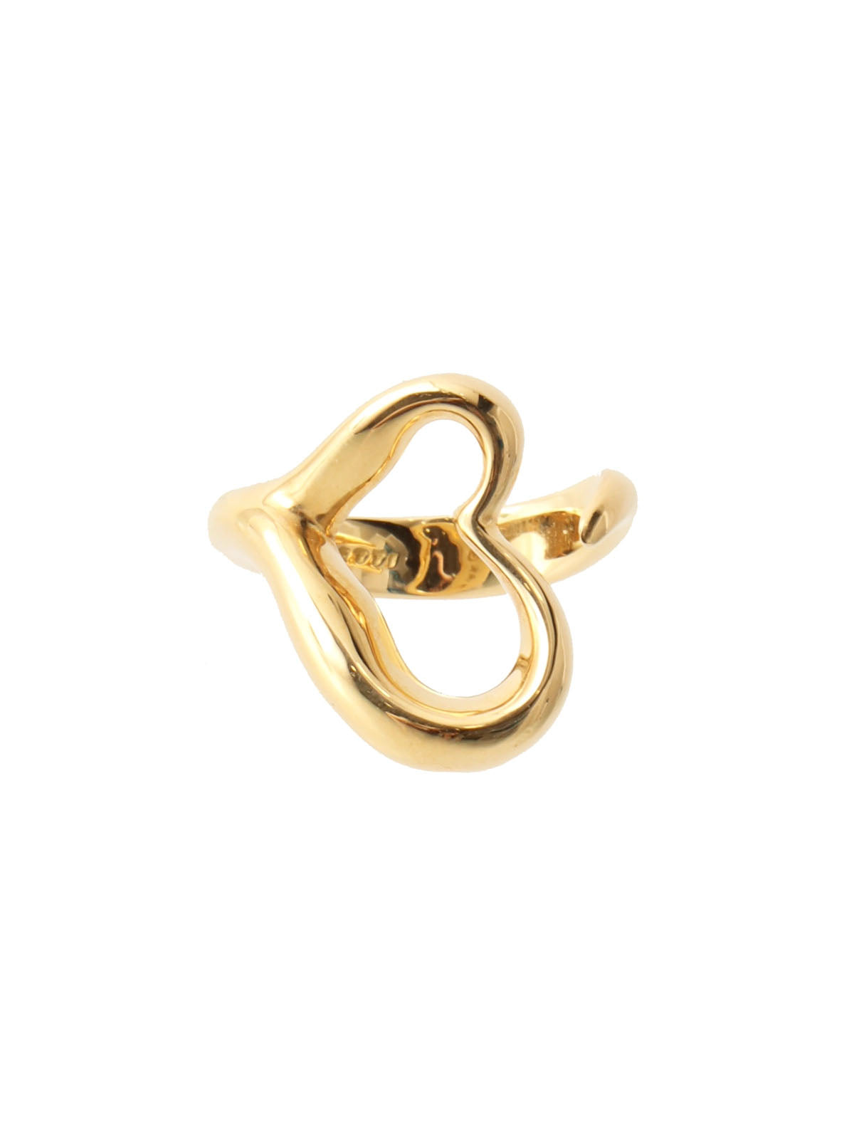 18K Gold Open Heart Ring