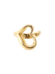 18K Gold Open Heart Ring