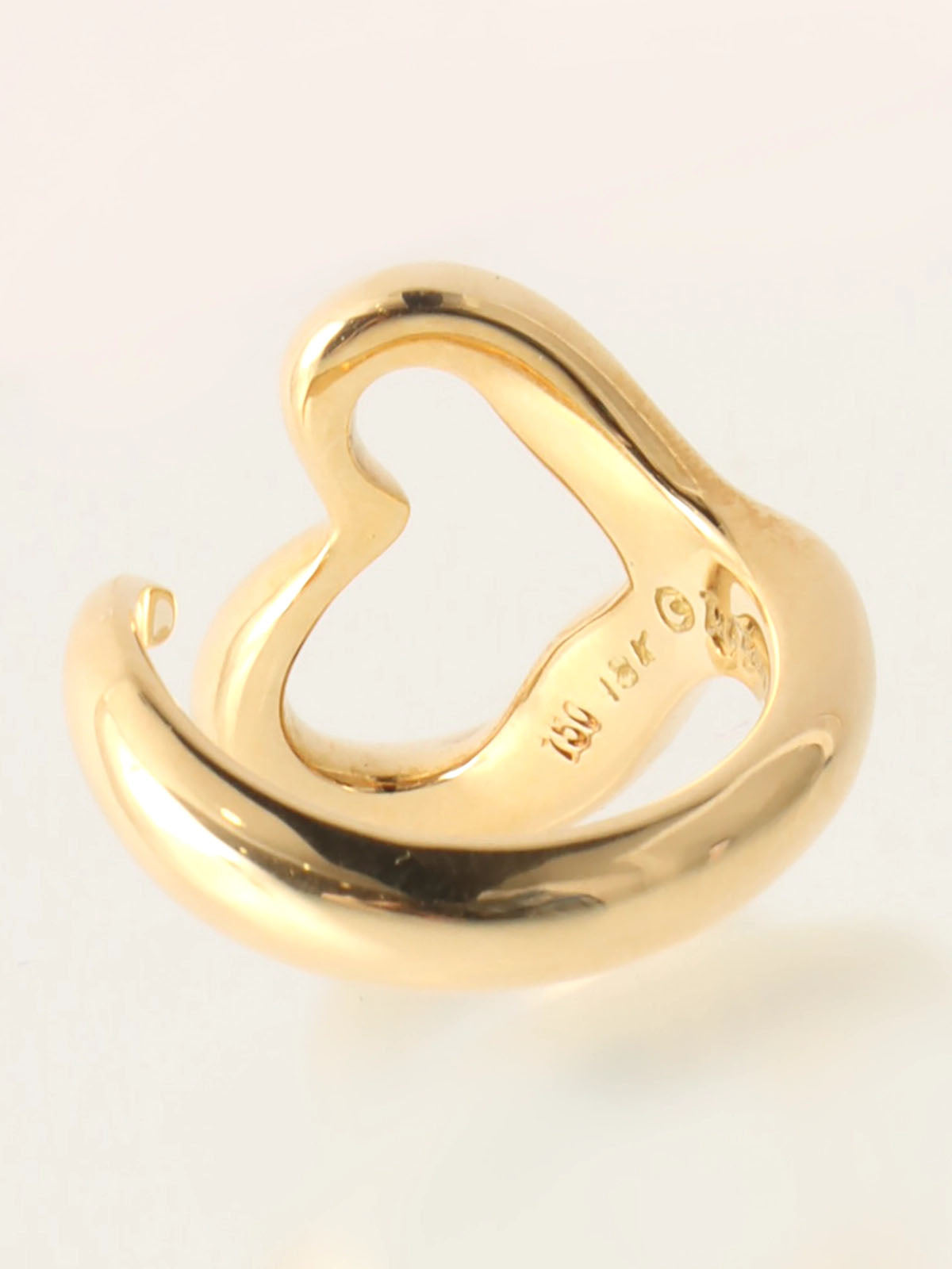 18K Gold Open Heart Ring