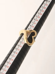 18K Gold Open Heart Ring