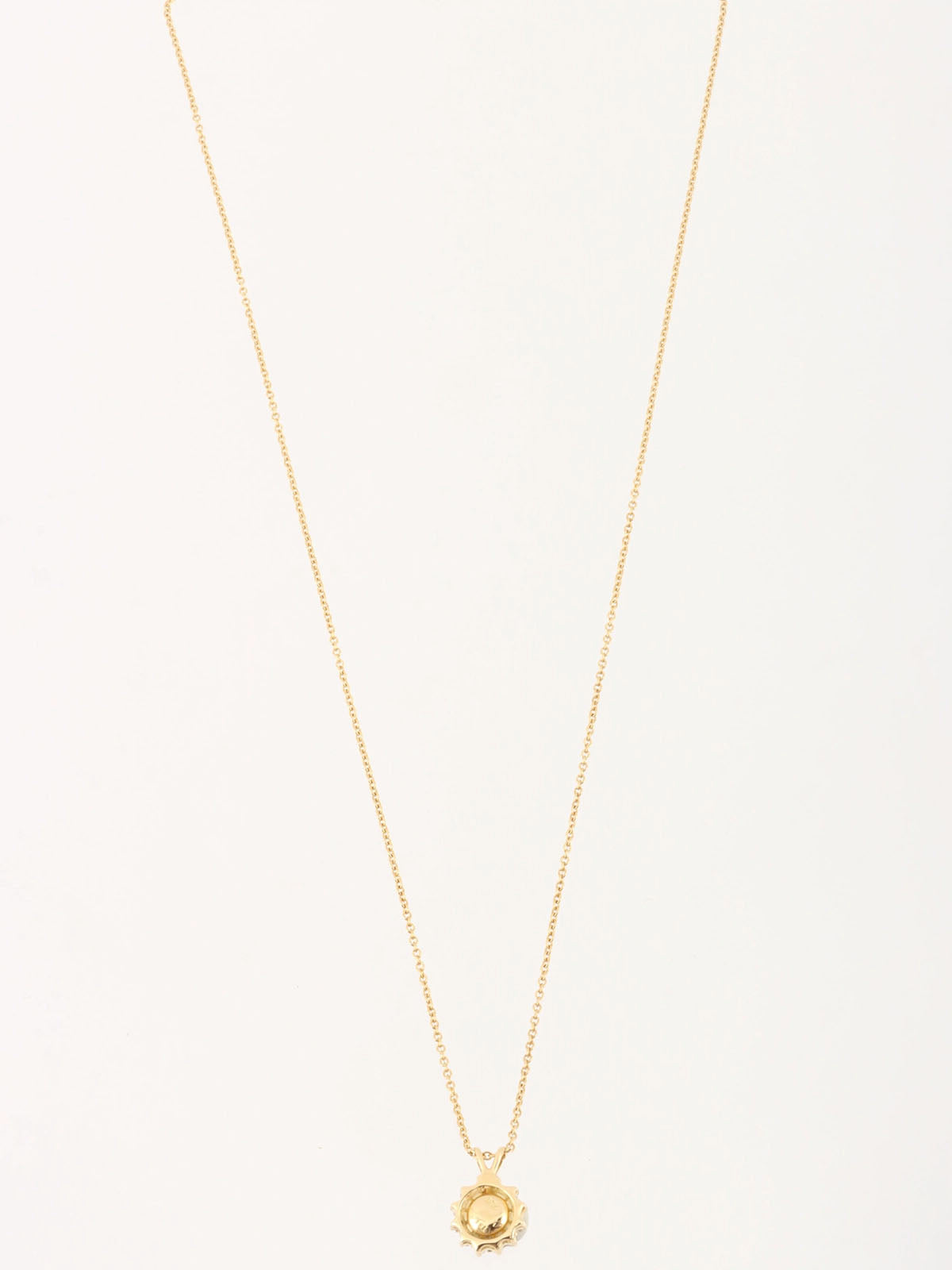 18K Diamond Pearl Flower Motif Necklace in White/Gold