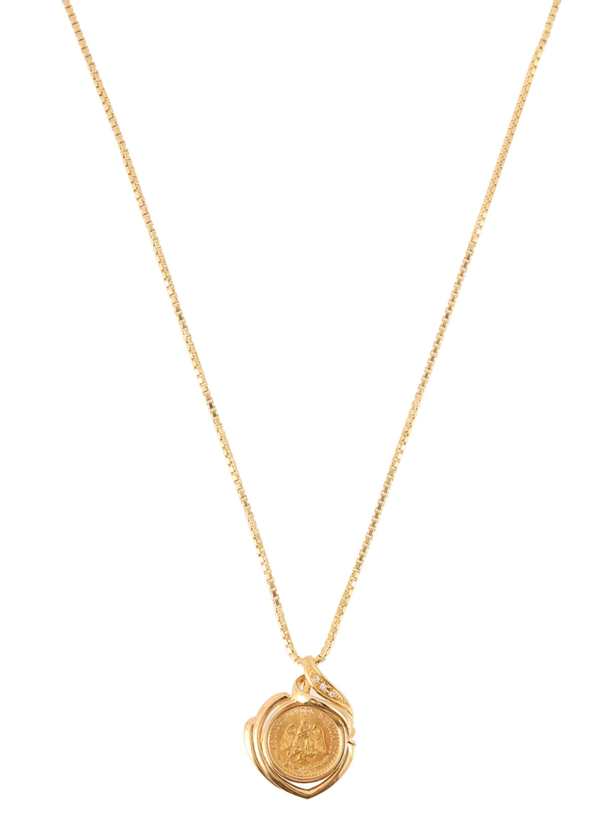 18Kダイヤモンドコインネックレス ゴールド