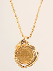 18Kダイヤモンドコインネックレス ゴールド