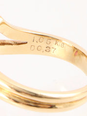 18K Diamond Watermelon Tourmaline Ring Green/Red