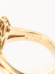 18K Diamond Watermelon Tourmaline Ring Green/Red