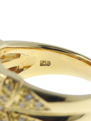 18K Sapphire and Diamond Design Ring in Gold/Blue