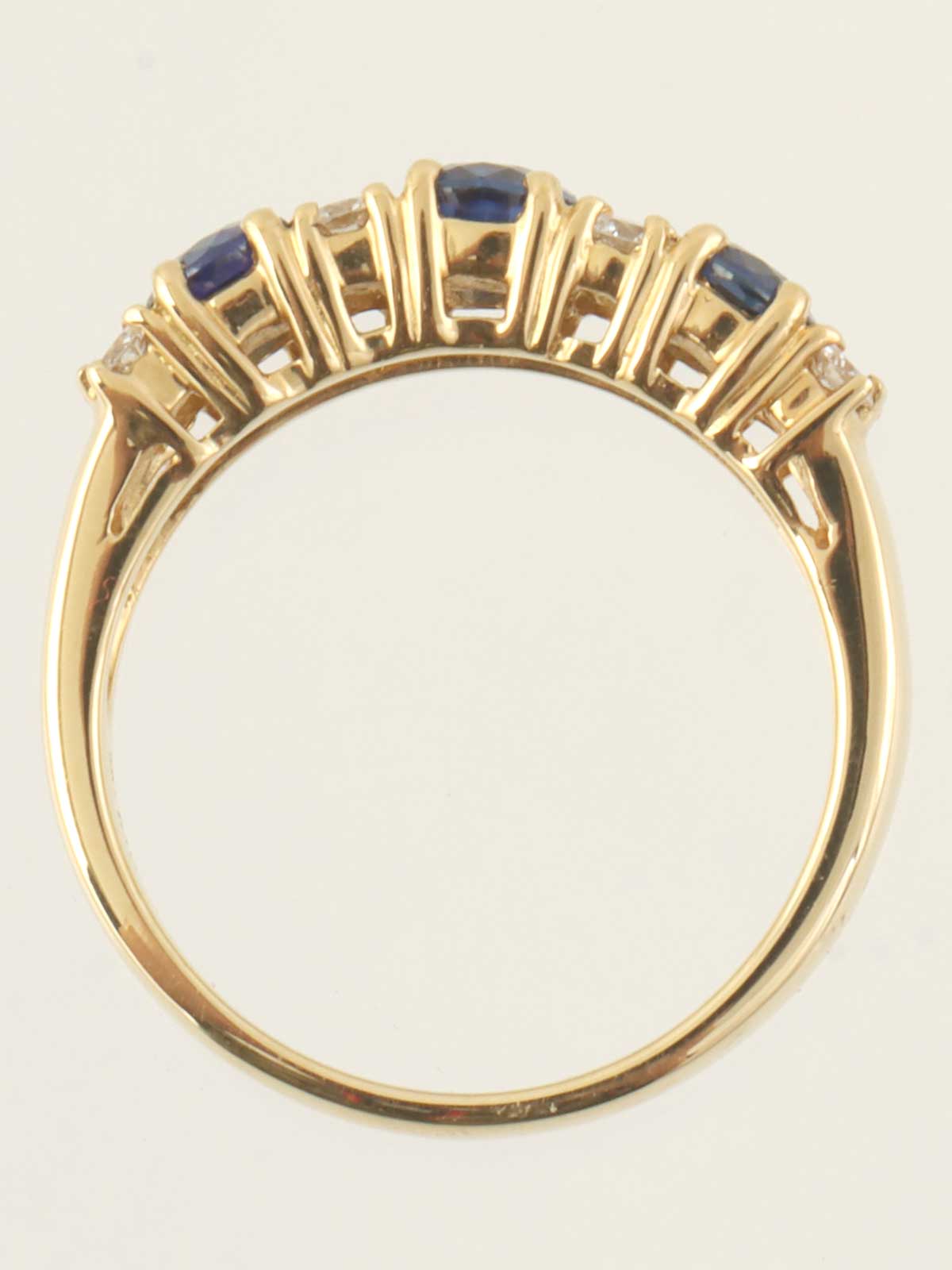 18K Gold/Blue Sapphire and Diamond Ring