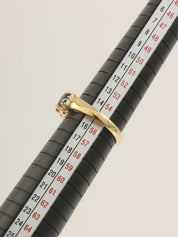 18K Gold/Blue Sapphire and Diamond Ring