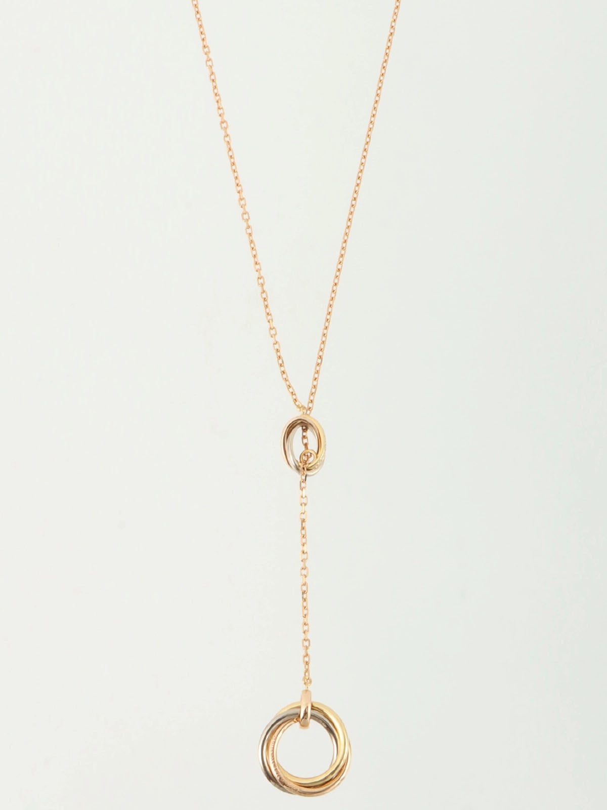 18Kダイヤモンドトゥーフォートリニティネックレス ホワイトゴールド/イエローゴールド/ピンクゴールド