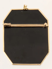 18K Diamond Cameo 2-Way Brooch White/Black/Gold