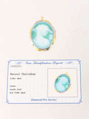 Gerhard Schmidt 18K Platinum Diamond Two-Way Cameo Brooch in White/Green/Gold