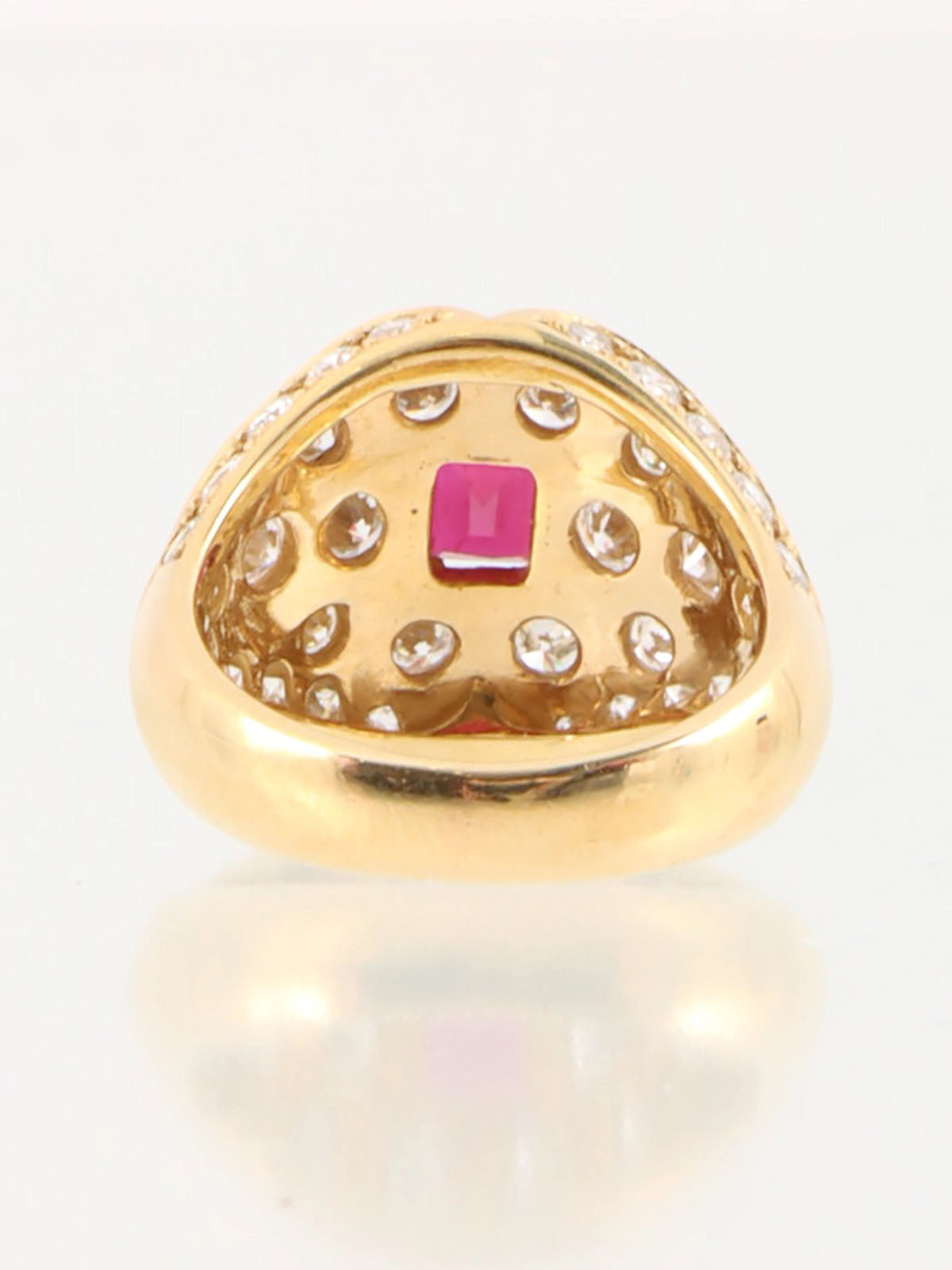18K Gold/Red Diamond Ruby Design Ring