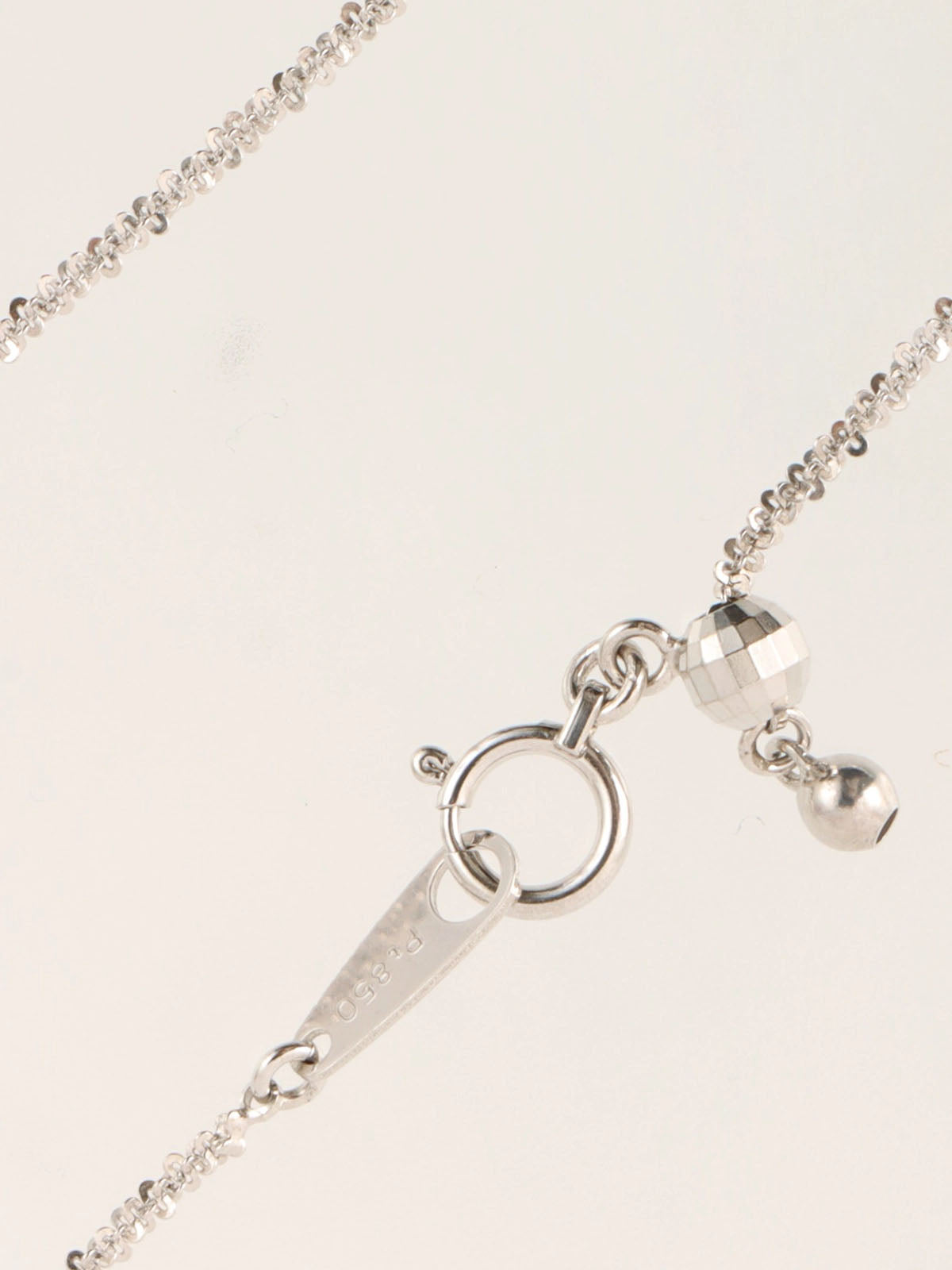 Platinum Aquamarine Diamond Square Necklace in Silver/Light Blue