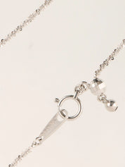 Platinum Aquamarine Diamond Square Necklace in Silver/Light Blue