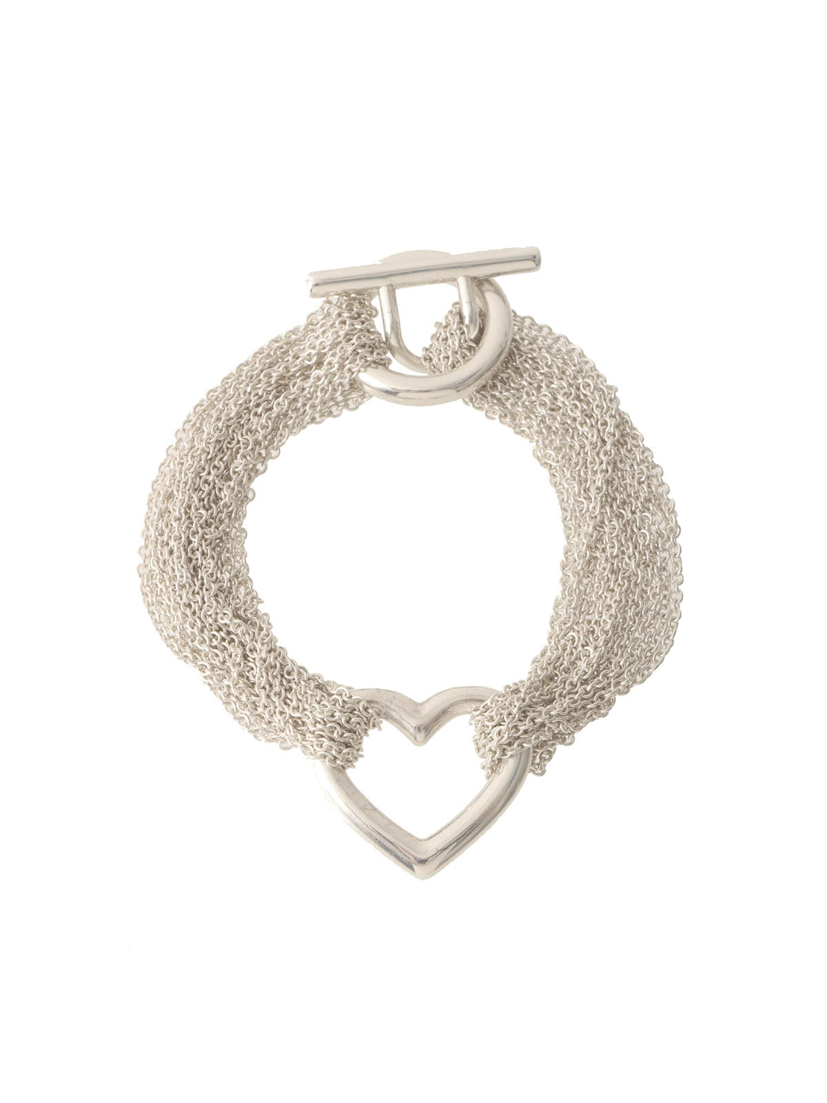 925トグルオープンハートネックレス シルバー