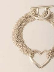 925トグルオープンハートネックレス シルバー