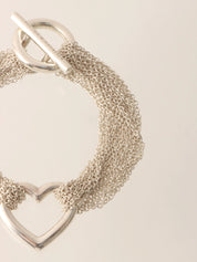 925トグルオープンハートネックレス シルバー