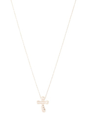 Platinum Diamond Cross Necklace in Silver