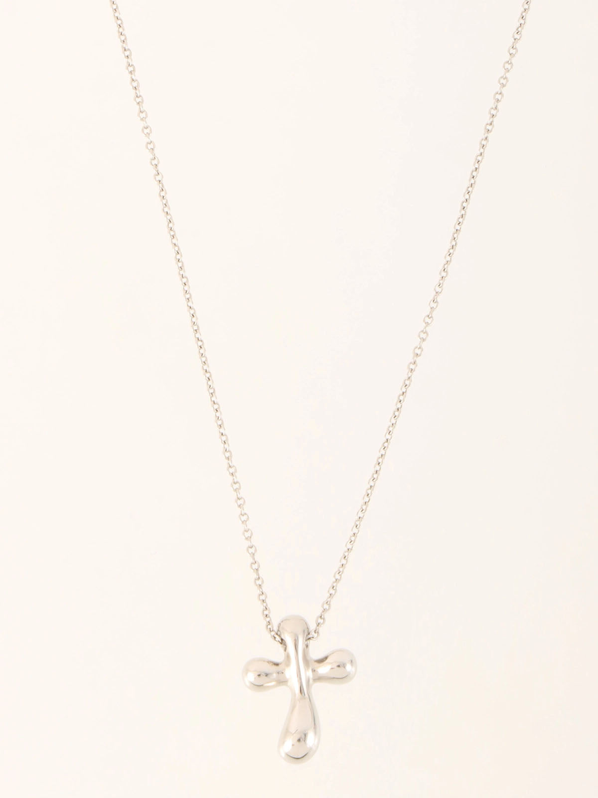 Platinum Diamond Cross Necklace in Silver
