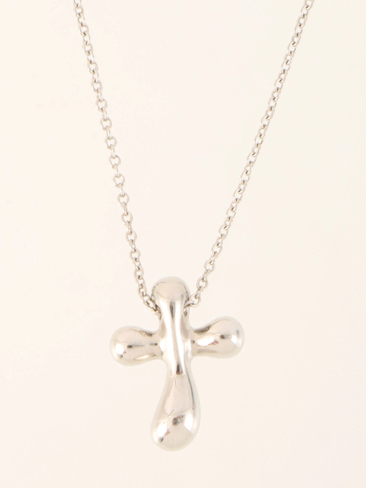 Platinum Diamond Cross Necklace in Silver