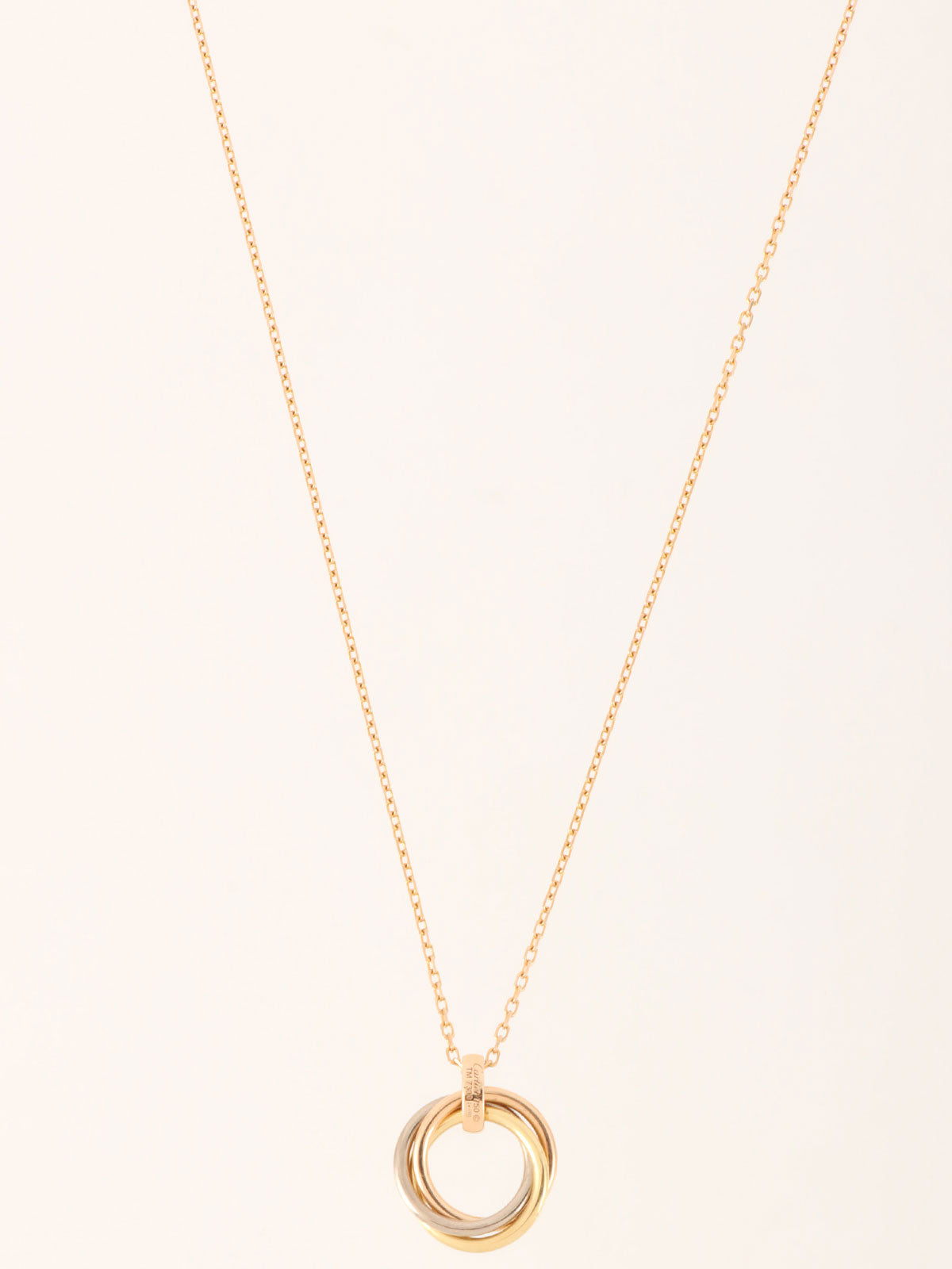 18K Diamond Trinity Necklace  White Gold/Yellow Gold/ Pink Gold