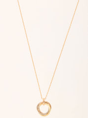 18K Diamond Trinity Necklace  White Gold/Yellow Gold/ Pink Gold