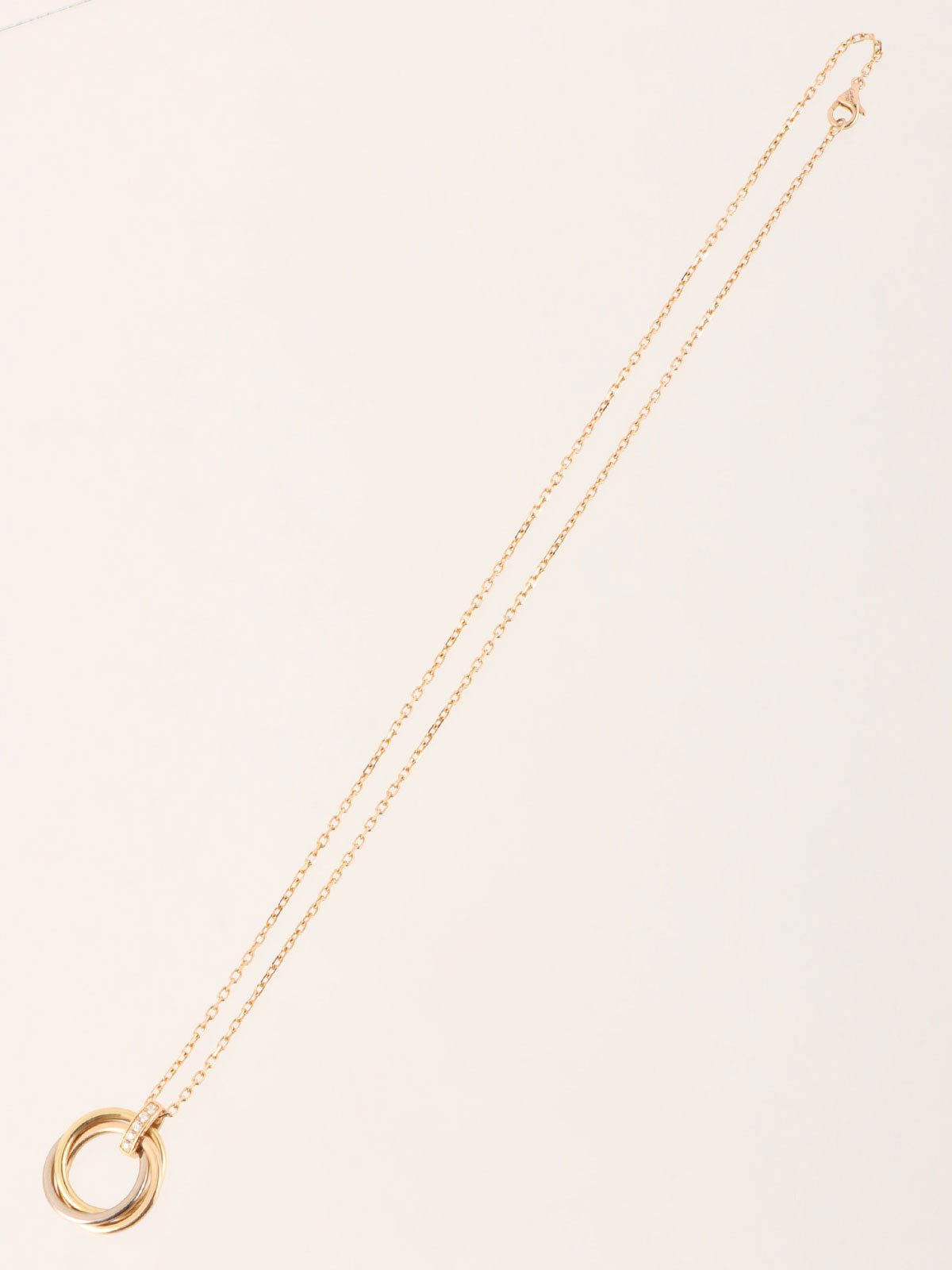 18K Diamond Trinity Necklace  White Gold/Yellow Gold/ Pink Gold