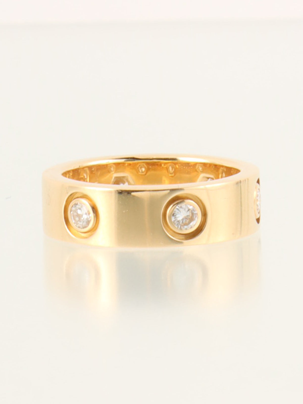 18Kフルダイヤモンドミニラブリング ゴールド