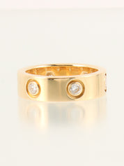 18Kフルダイヤモンドミニラブリング ゴールド