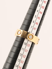 18Kフルダイヤモンドミニラブリング ゴールド