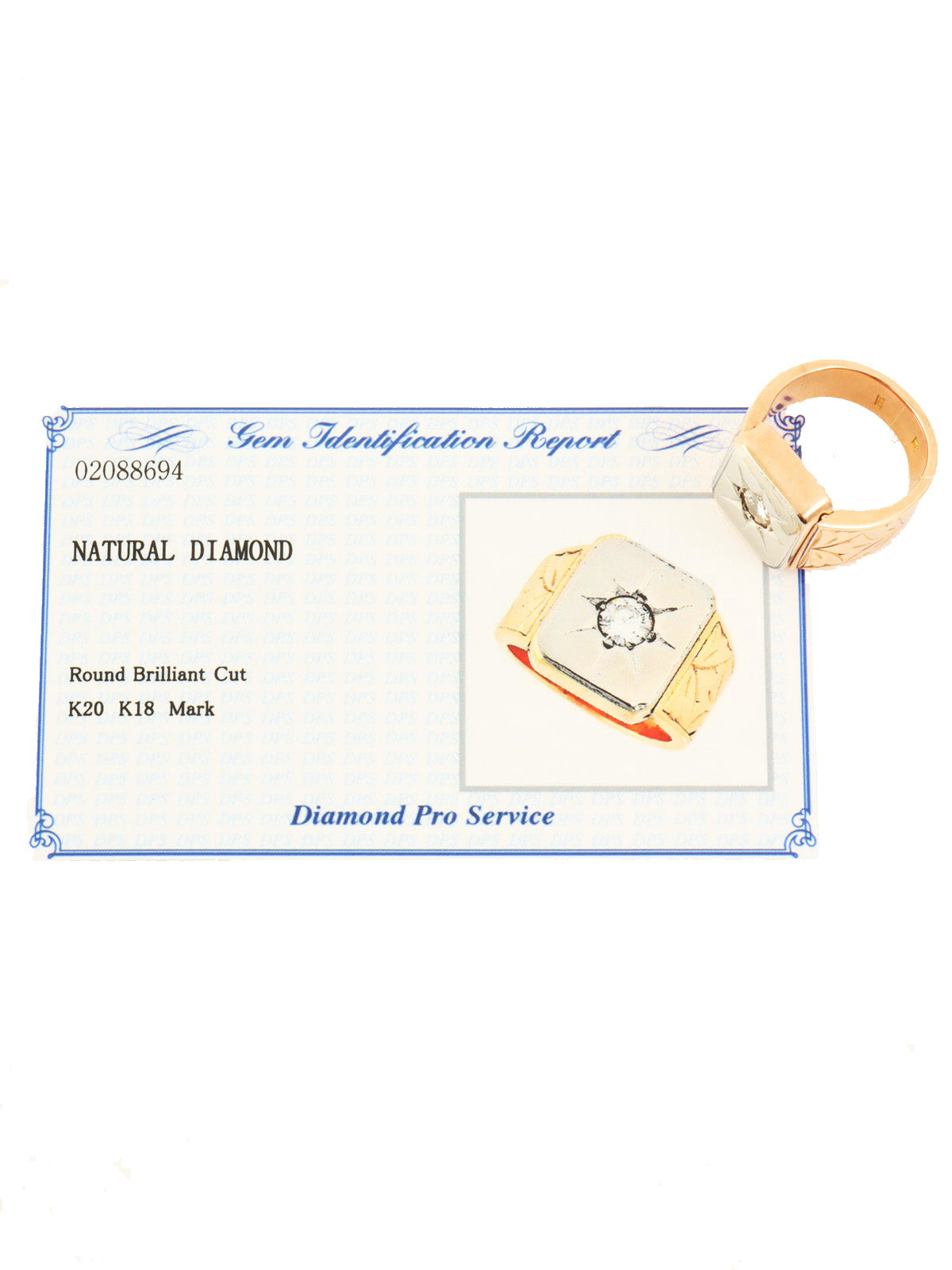 20Kダイヤモンドリング ピンクゴールド/ホワイトゴールド