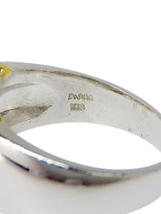 18K Platinum Signet Ring in Silver/Gold