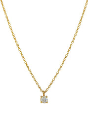 18K Gold Diamond Solitaire Necklace