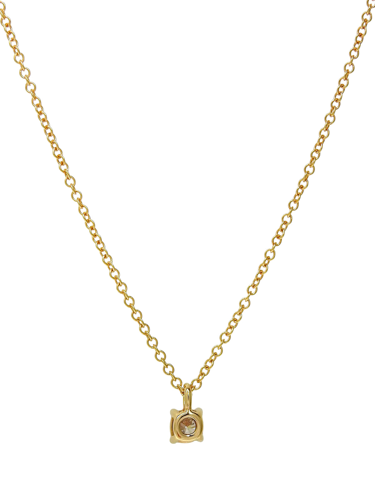 18K Gold Diamond Solitaire Necklace