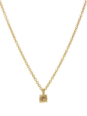 18K Gold Diamond Solitaire Necklace