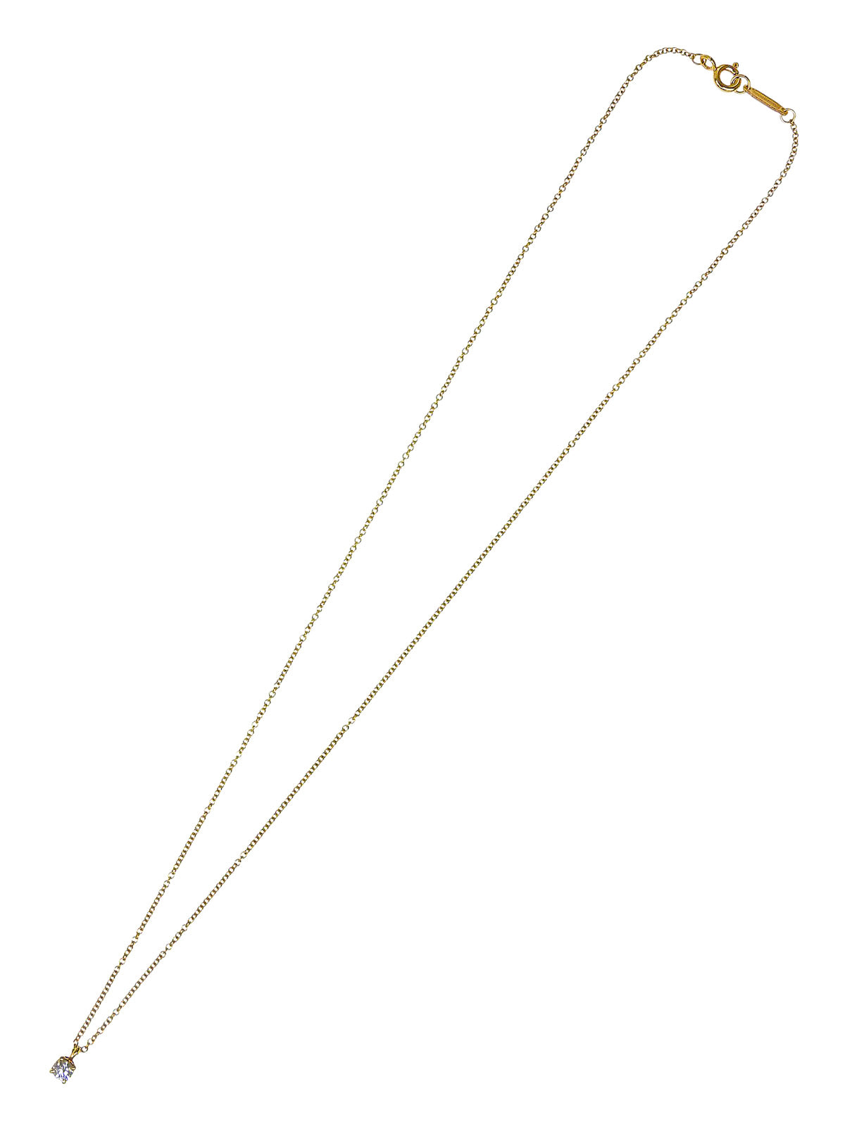 18K Gold Diamond Solitaire Necklace