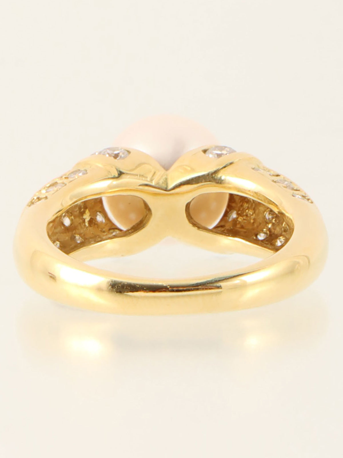 18Kダイヤモンドパールデザインリング ゴールド