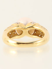 18Kダイヤモンドパールデザインリング ゴールド