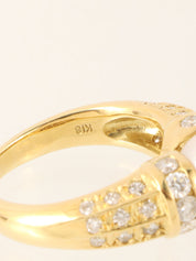 18Kダイヤモンドパールデザインリング ゴールド