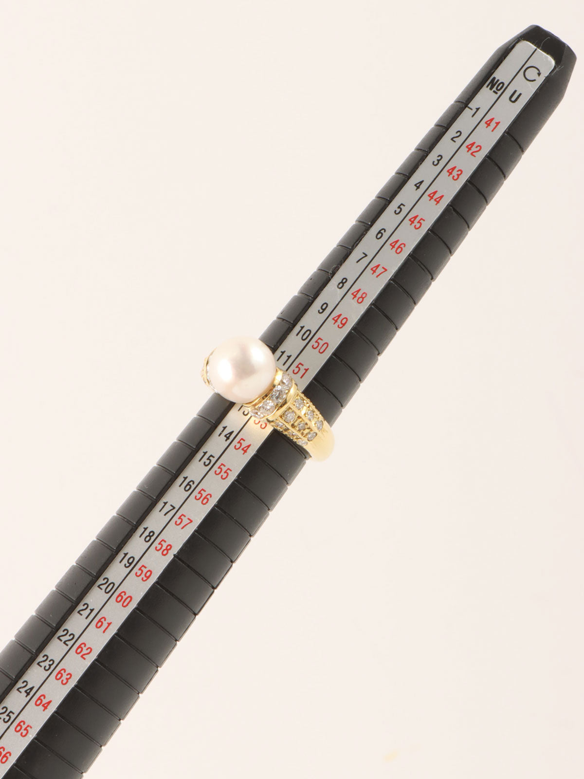 18Kダイヤモンドパールデザインリング ゴールド