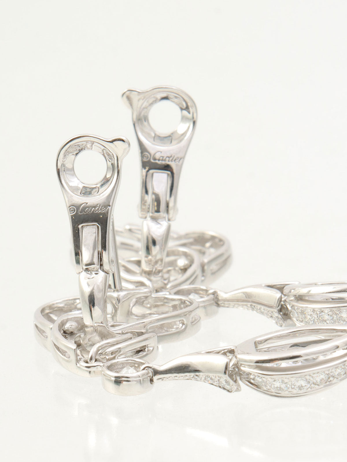 18K Diamond Nuage Pierced Earrings, Silver