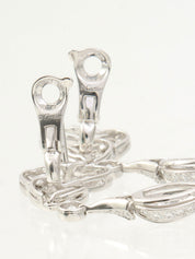 18K Diamond Nuage Pierced Earrings, Silver