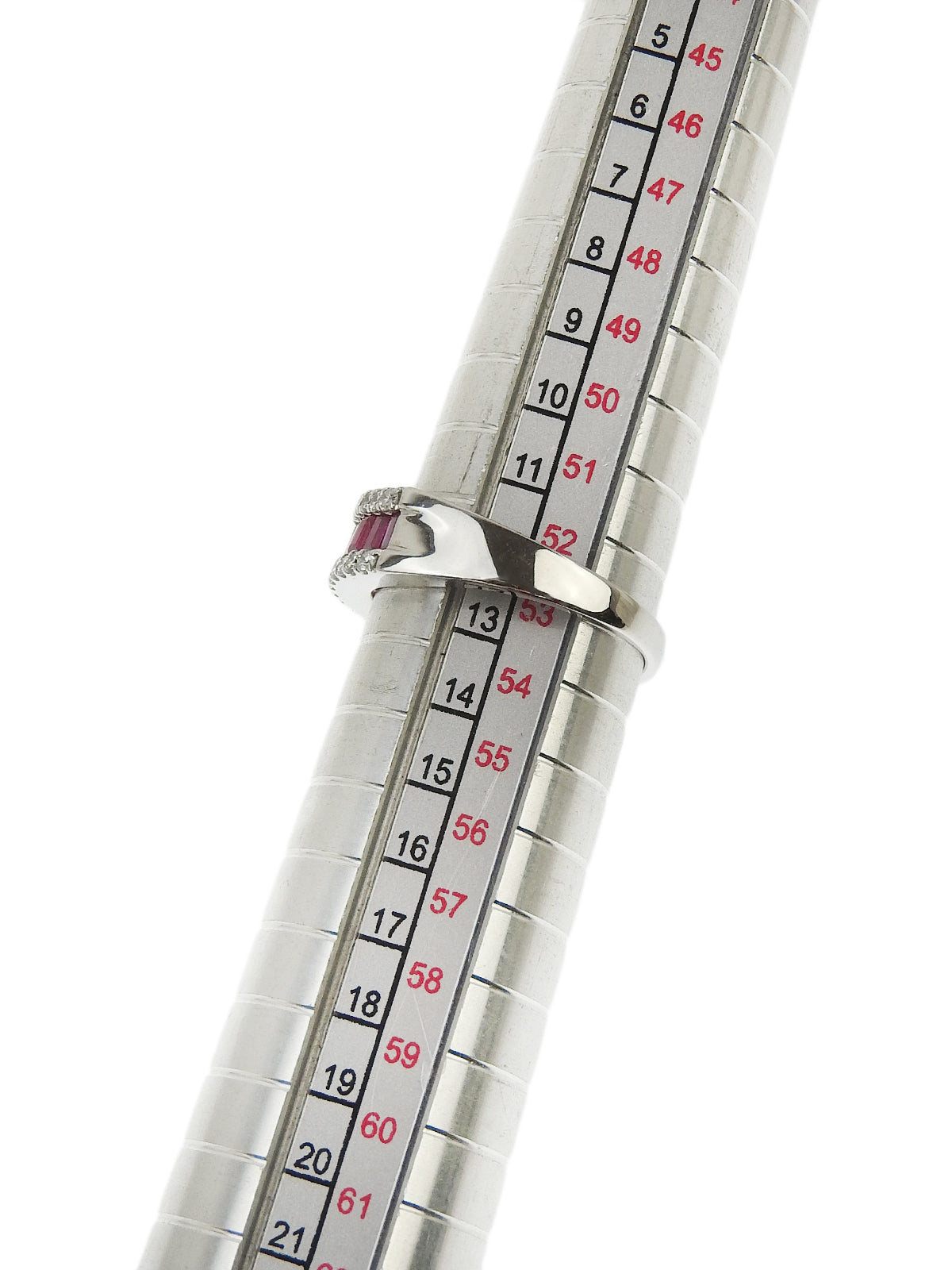 K18ダイヤモンドルビーリング シルバー/レッド