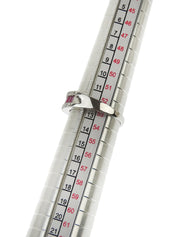 K18ダイヤモンドルビーリング シルバー/レッド