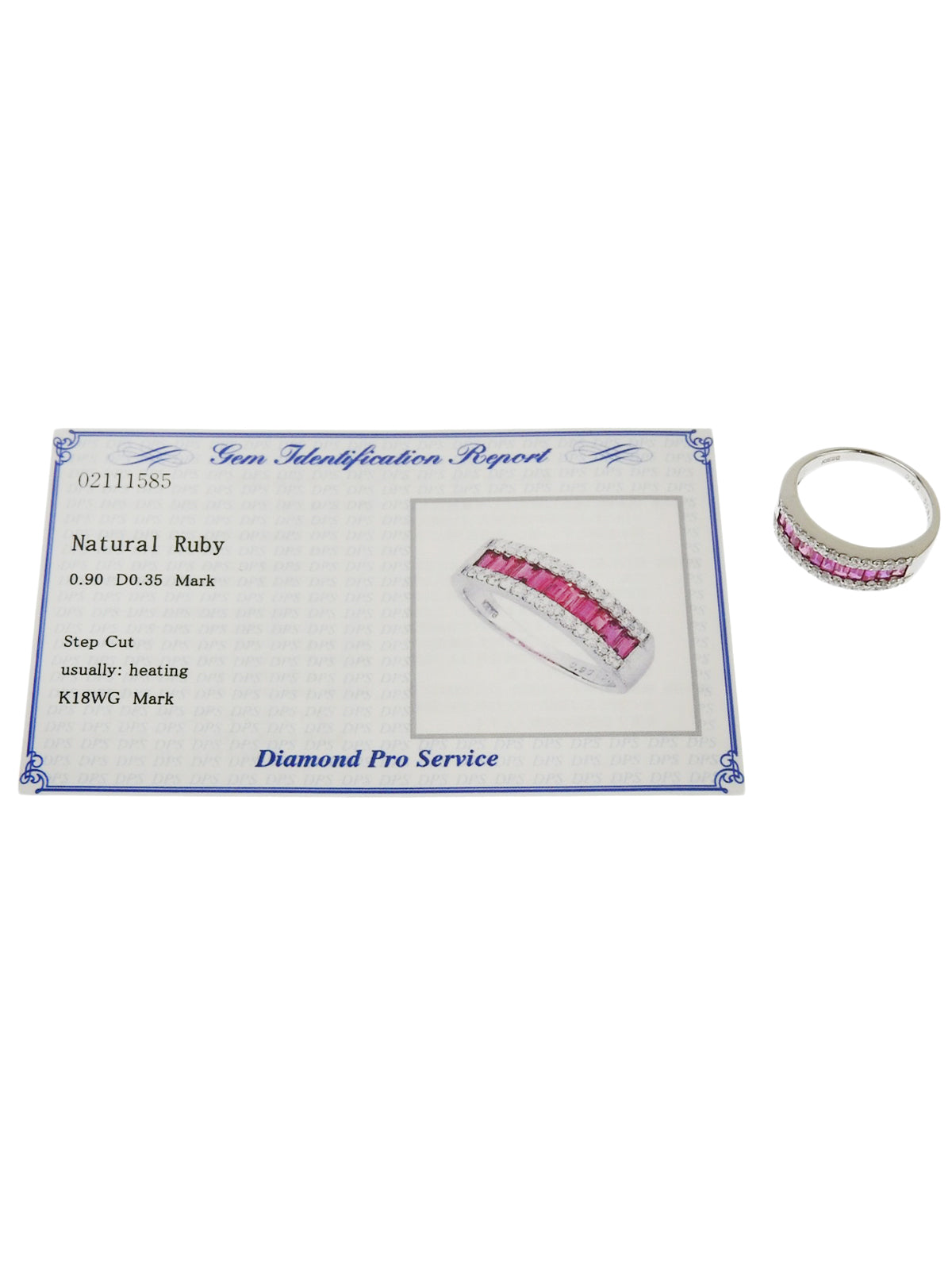 K18ダイヤモンドルビーリング シルバー/レッド