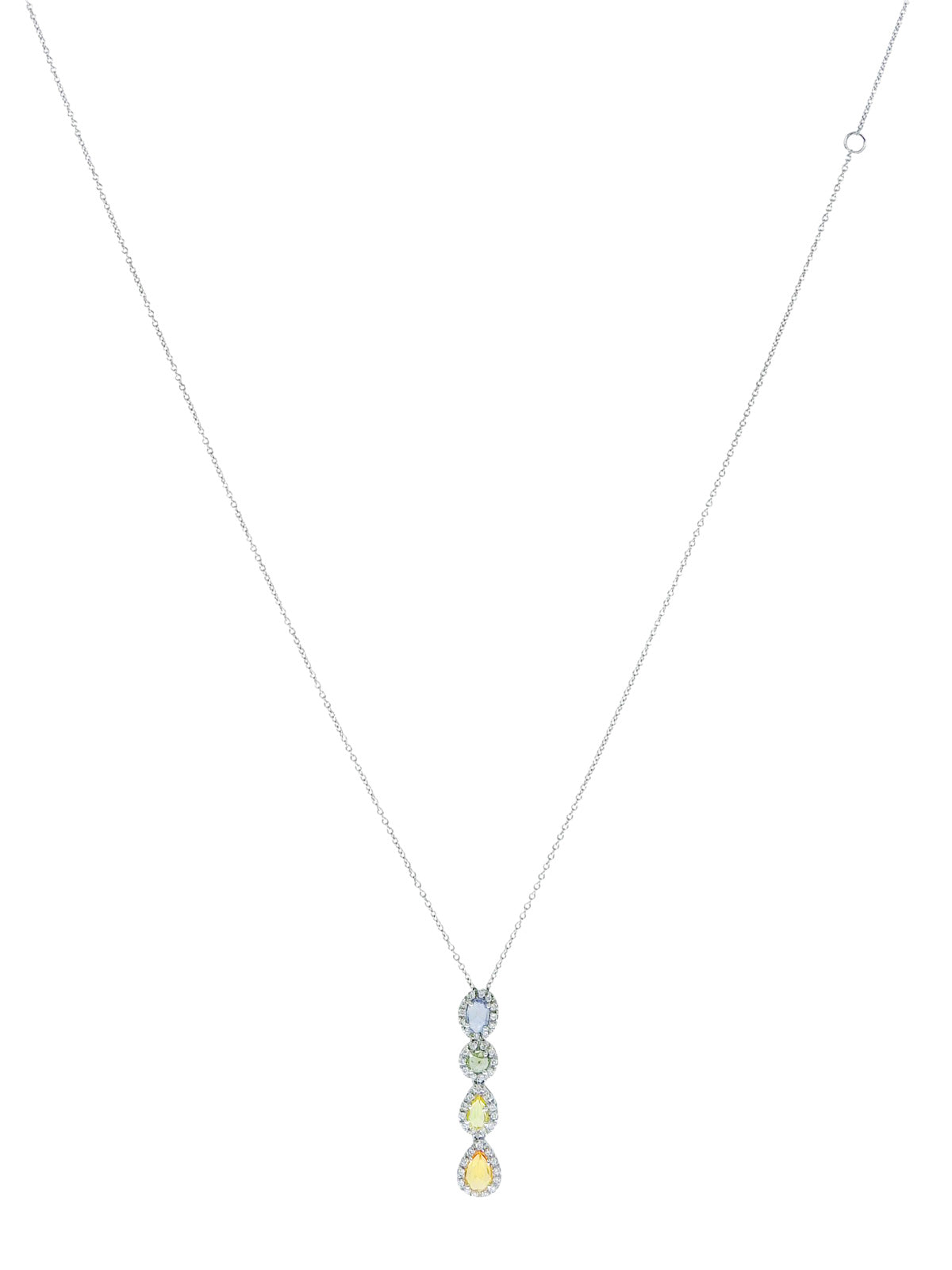 18Kサファイアダイヤモンドネックレス　シルバー／マルチ
